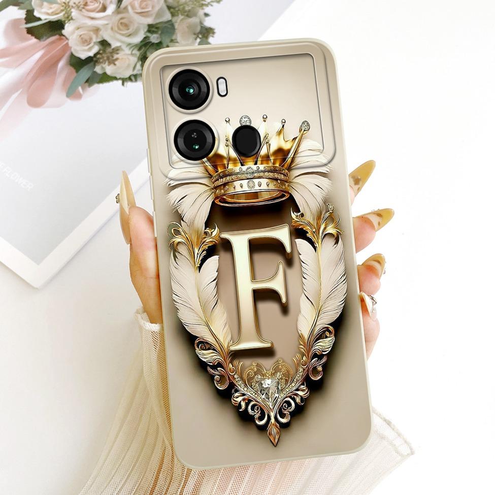 Чехол для телефона ITEL P662L Чехол для ITEL P40 Эстетичный Роскошный Буквы от A до Z 2D Расписной Силиконовый Корпус Для P40 ITEL P 40