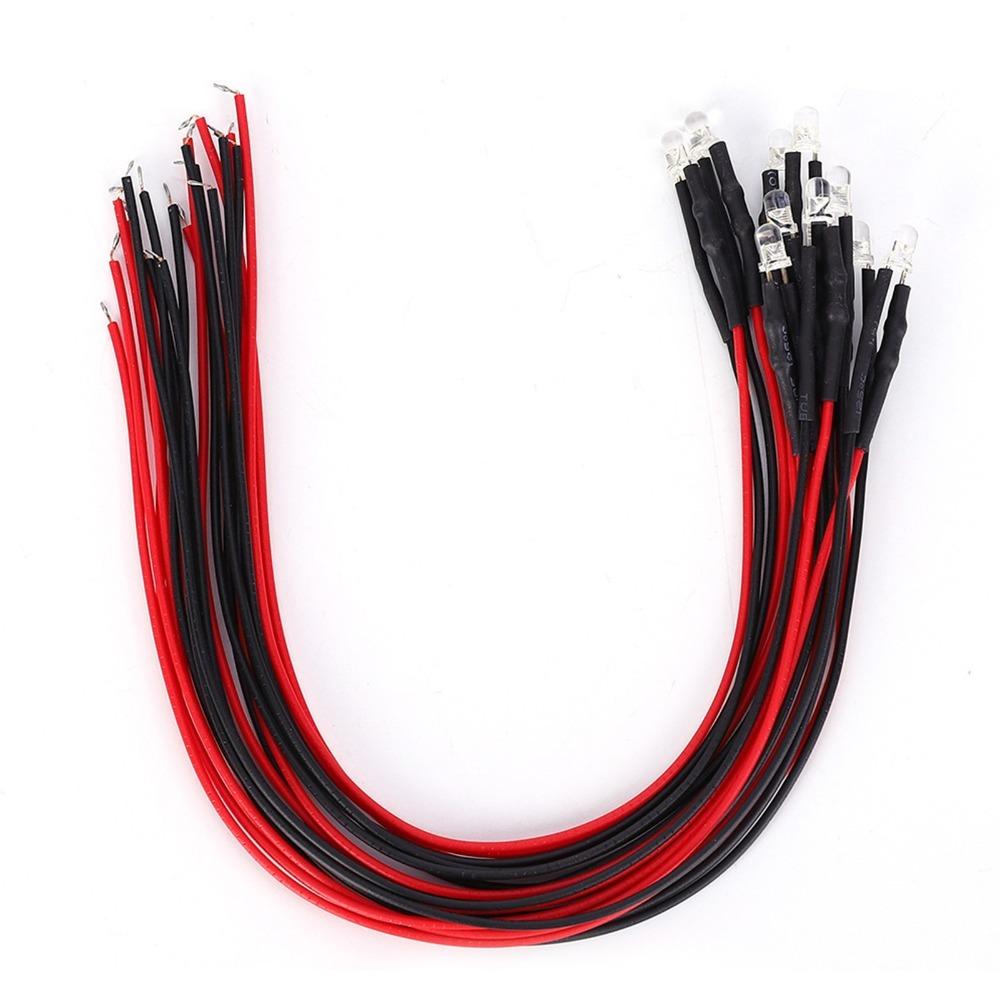 50PCS Small Size 12V LED Beads 3mm Warm White LED Lights Mini LED Bulbs DIY Projects