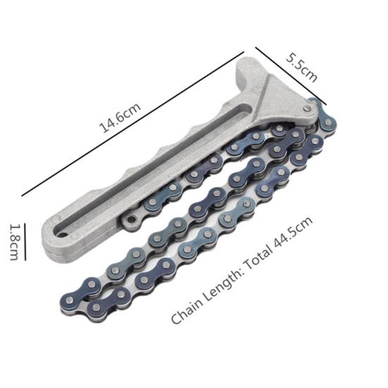 Портативный инструмент для снятия гаечного ключа с ручкой из алюминиевого сплава, цепной ключ для масляного фильтра