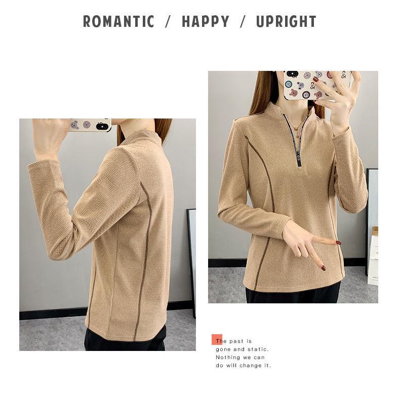 Женский эластичный флисовый свитшот большого размера со стойкой для осени/зимы - быстросохнущий, дышащий, толстый и теплый.