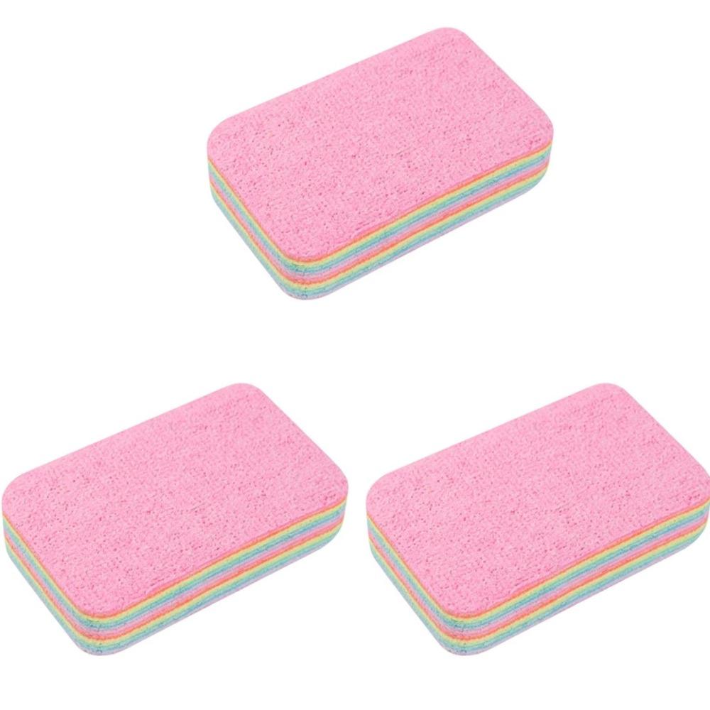 Strong Absorbent Dish Towels Non-stick Oil Scouring Pad Rainbow Colors Wipe Cloth Kitchen Use