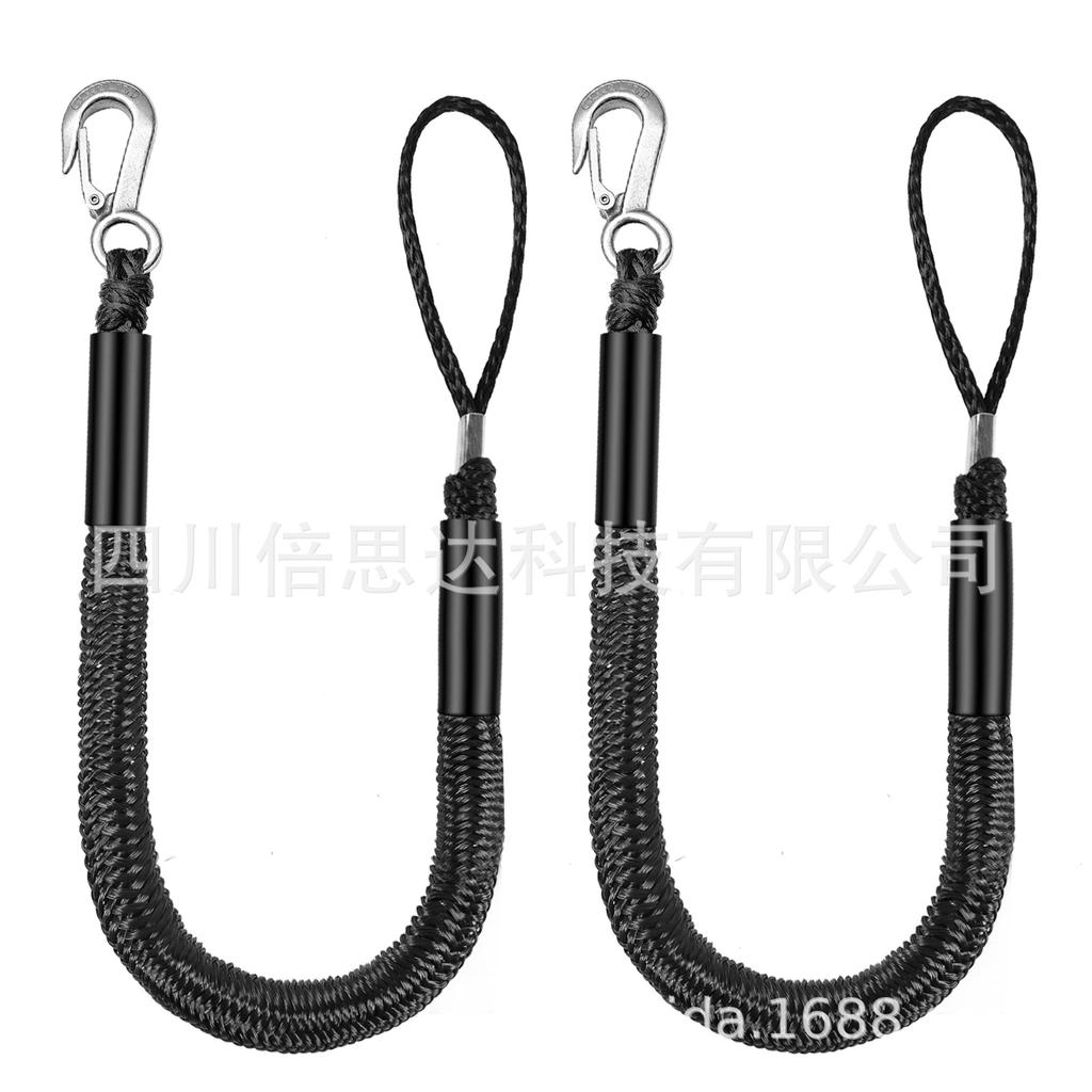 Upgraded 4FT Dock Line with New Hook Marine Bungee Rope for Boats and Inflatable Dinghies Elastic Boat Rope