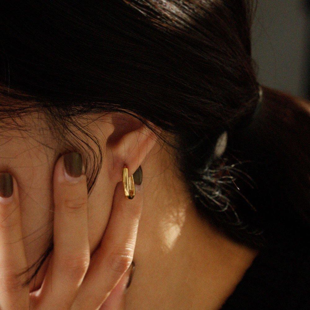 J-Nui Basic Round Earrings 14K Gold Plated