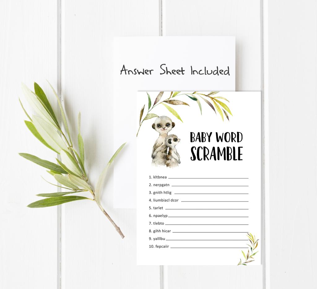 Inkdotpot Игровой набор Baby Shower из 50 игр BabyA AlphabetA ABCA Игра Meerkat Baby Gender Neutral Party