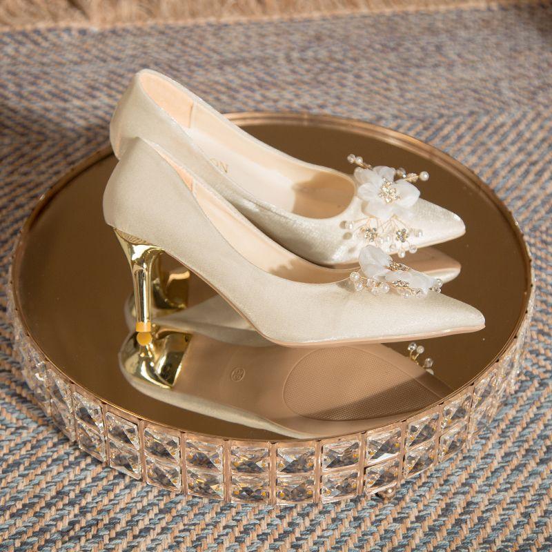 Одежда для свадебного показа, свадебная обувь, свадебное платье 2024 года, новые китайские туфли на высоком каблуке, беременные женщины носят тосты, не уставшие от тонких каблуков