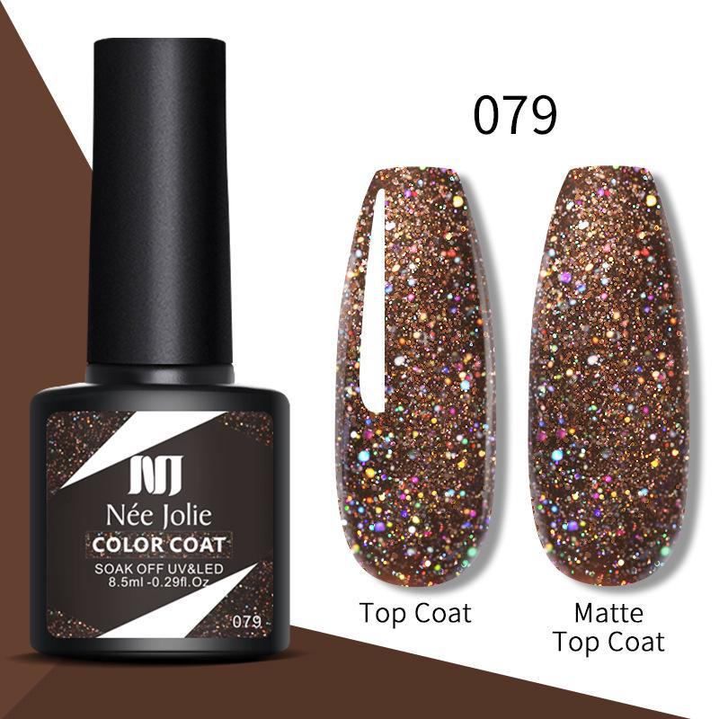 Nee Jolie 100-цветный набор блесток и твердых лаков для ногтей с клеем и закрепителем