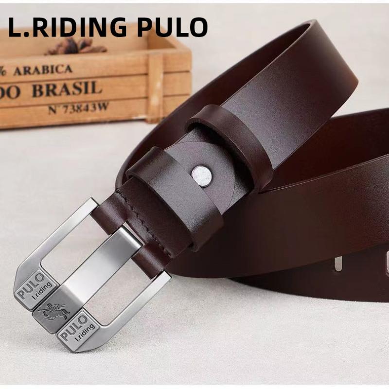 Ремень PULO, мужской кожаный ремень с автоматической пряжкой из натуральной воловьей кожи, молодежный повседневный корейский трендовый ремень для брюк среднего возраста