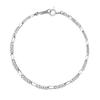 Lala Christie Platinum Pt850 Figaro Bracelet Chain for Men and Women, 17cm, Lb97-0013-pt-17