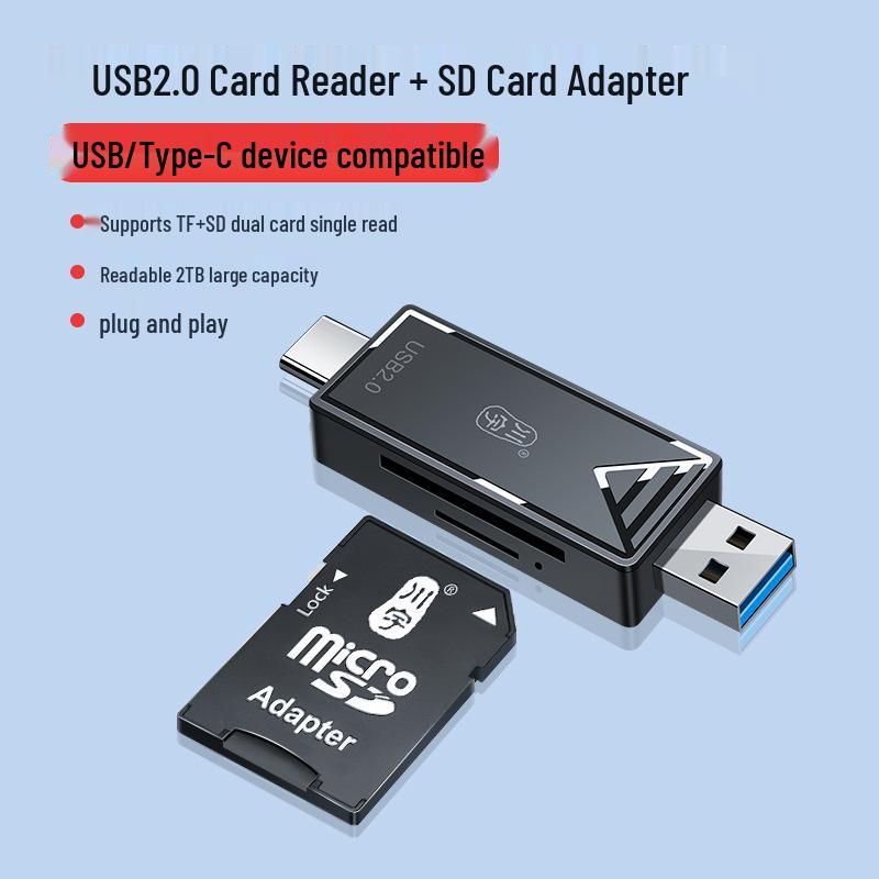 USB 3.0 кард-ридер Kawuyu: Высокоскоростной универсальный конвертер SD/TF, Type-C OTG для телефонов и компьютеров