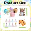 6-48 Sets Mini Jungle Animal Plush Toys Safari Stuffed Animals Bulk  Birthday Hat Colorful Kraft Box Kid Theme Birthday Favor