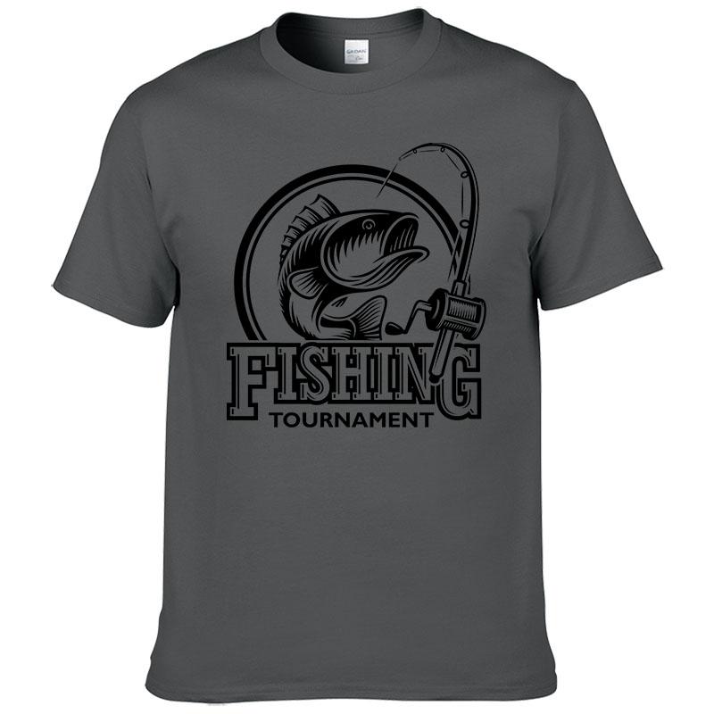 2026 Summer Fashion Fishing T-shirt Printed T Shirt Men 100% Cotton Short Sleeve Casual Streetwear Homme Tops Print Tees F06