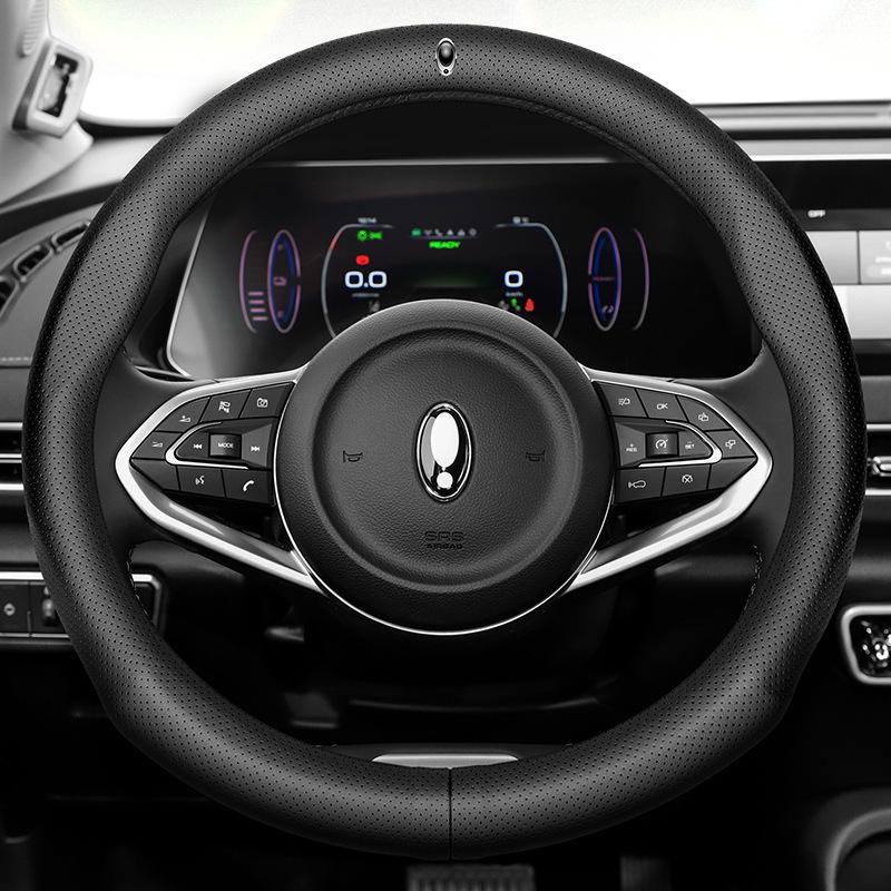 ORA Genuine Leather Steering Wheel Cover - Black Cat, Good Cat GT, White Cat, Lightning Cat, Cherry Cat, iQ Models