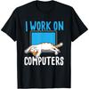 Я работаю на компьютерах - Смешная футболка для любителя кошек, котенка, киски