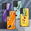 Glass Case For Samsung Galaxy S22 Ultra S21 Plus S20 FE Note 20 10 Lite S10 S9 S8 S10e Tempered Phone Cover Pika Pokemoon Cute