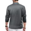 New Hot-selling Fashion Trend Men's Casual Loose Button Placket Solid Color Long Sleeve Mesh Fabric Polo Shirt with Collar
