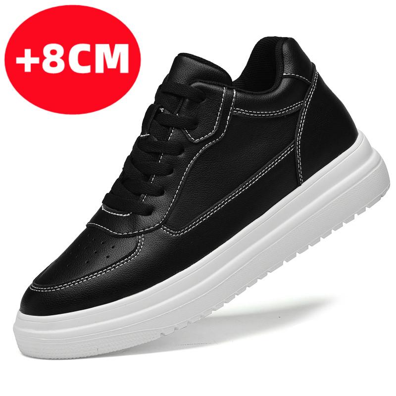 High Top Sneakers Man Causal Shoes Height Increase Insole 8cm White Black Taller Shoes Men Leisure Fashion Sports Leisure Walk