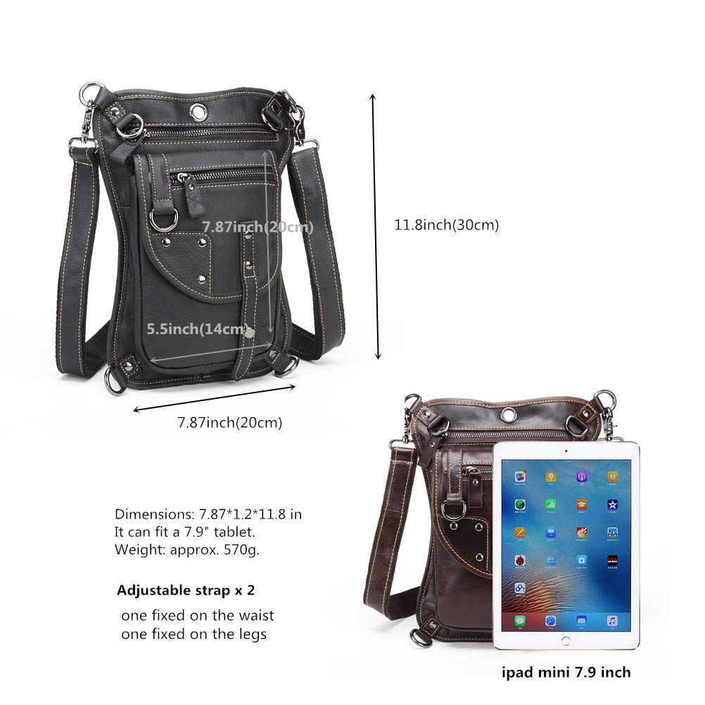 Meigardass Сумка на ногу из натуральной кожи для ношения на талии, бедре, плече, кроссбоди с карманом для смартфона, для мотоциклов, мужская сумка, сумка, сумка, сумка, многофункциональная