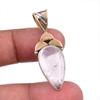 Натуральный розовый кварц 925 пробы серебро ювелирное изделие двухцветная подвеска 1,50" Z2p13