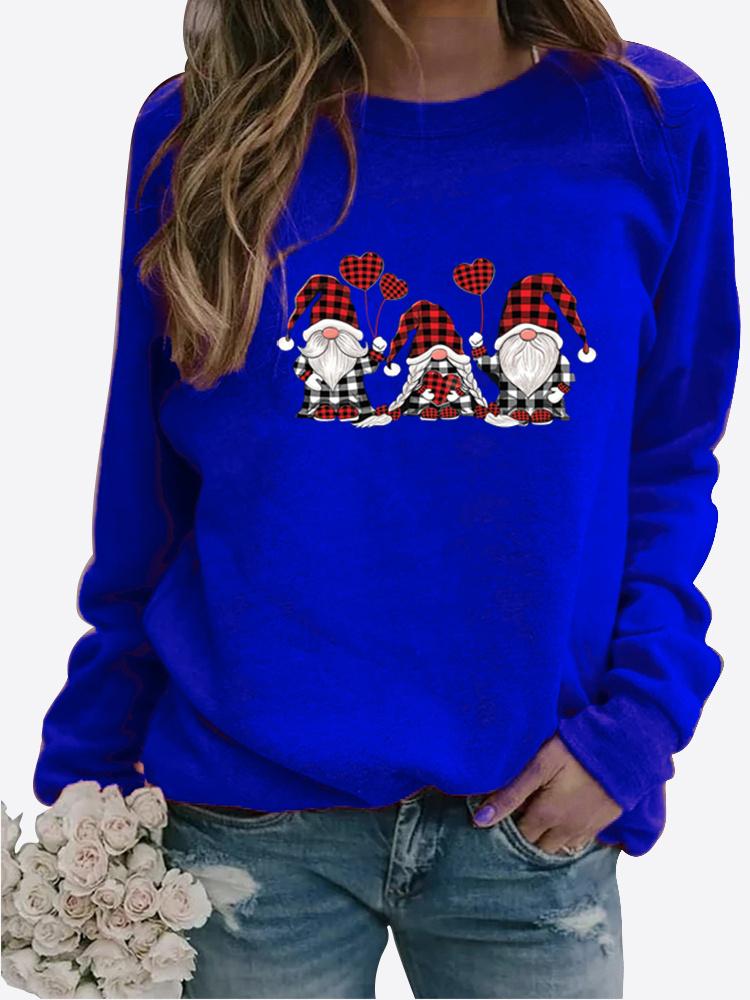 Осенне-зимний женский свитер с рождественской тематикой и принтом, повседневная толстовка с круглым вырезом и длинными рукавами, топ больших размеров