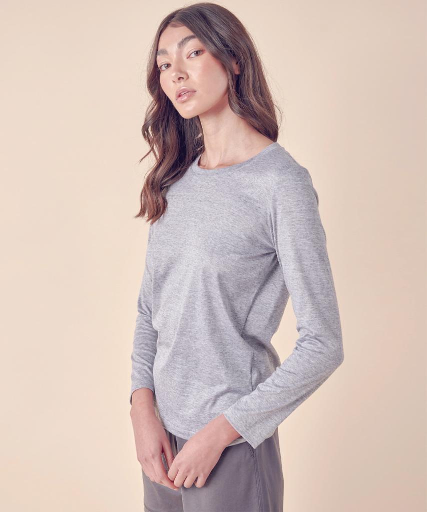 YJACK W_Classic & Basic Fit Slim Long Sleeve T-Shirt (155Gsm) Kljt1216L