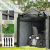 2.2 x 1.6 m Garden Storage Tent, Waterproof Anti-UV Bike Tent with Roll-up Zipper Door, Galvanised Outdoor Storage Shelter Carport for Bike