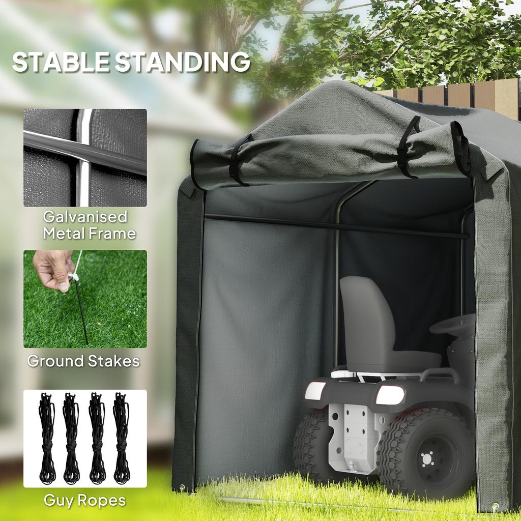 2,2 x 1,6 м Садовый Storage Tent, Водонепроницаемый Anti-UV Велосипедный Тент с Раскатывающейся Молнией, Оцинкованный Уличный Storage Shelter Навес для Велосипеда