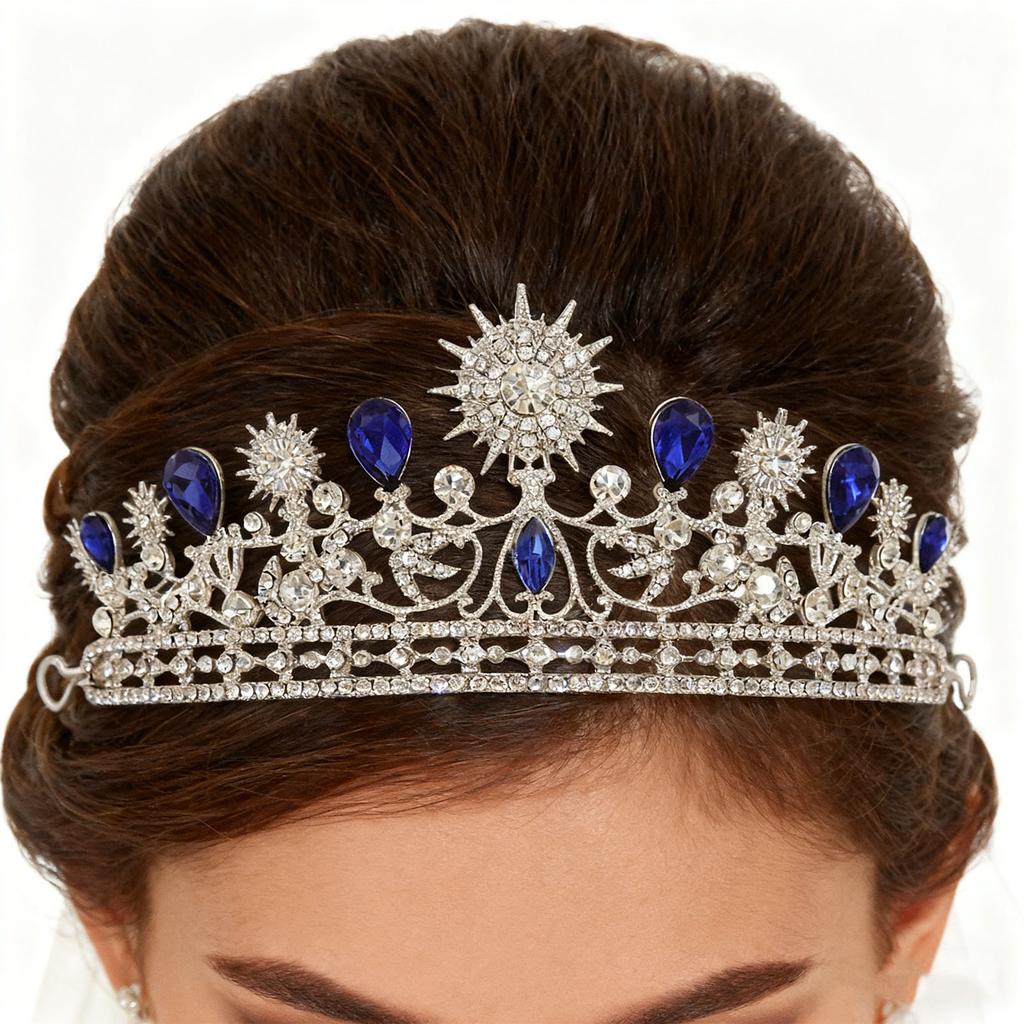 Bridal Crown Sunflower Rhinestone Princess Crown for Women Bridal Wedding Prom Birthday Hair Accessories