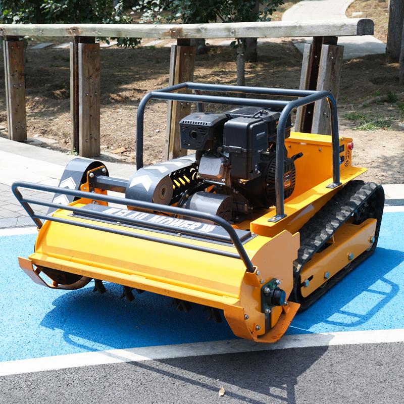 European Spot Gasoline Powered Self-propelled Tracked Remote-controlled Rotary Blade Lawn Mower
