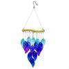 Glass Wind Chime Outdoor Decor Birthday Gift Weatherproof Handcrafted Leaf Hanging Bell