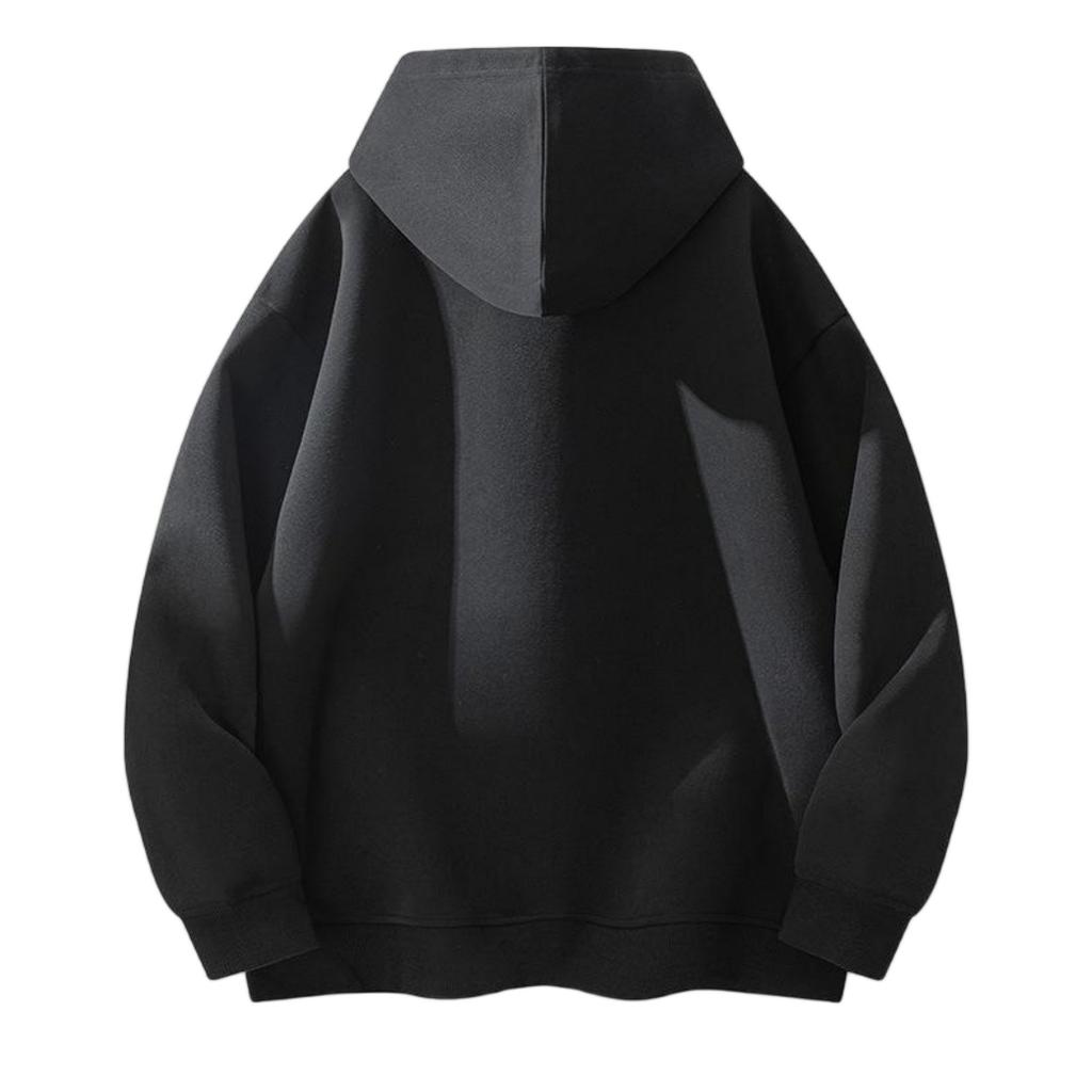 Men's Loose Solid Color Hooded Pullover Hoodie Large-sized Fashionable Casual Sports Hoodie Jacket