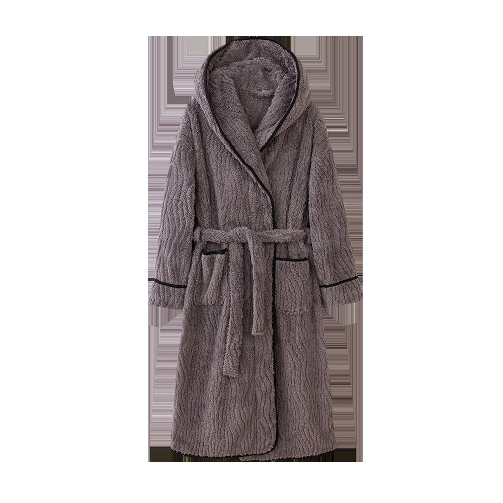 Зимние фланелевые банные халаты для пар с длинными рукавами для мужчин и женщин, домашняя одежда, теплые утолщенные халаты-кимоно большого размера, толстовки, одеяла