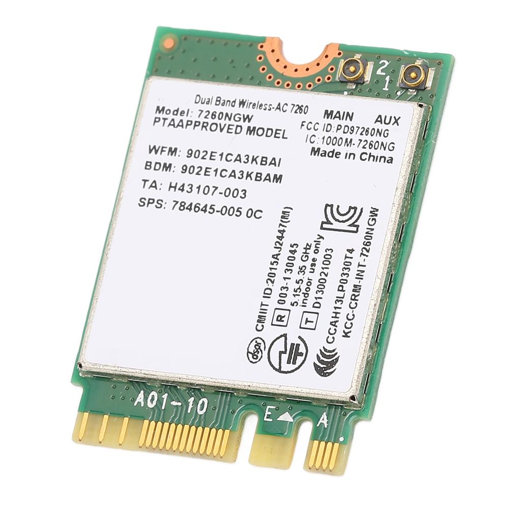 Dual Band WiFi Card 2.4Ghz 5Ghz 1200Mbps Bluetooth 4.0 NGFF M.2 Wireless Internet Card for Home Office Laptops
