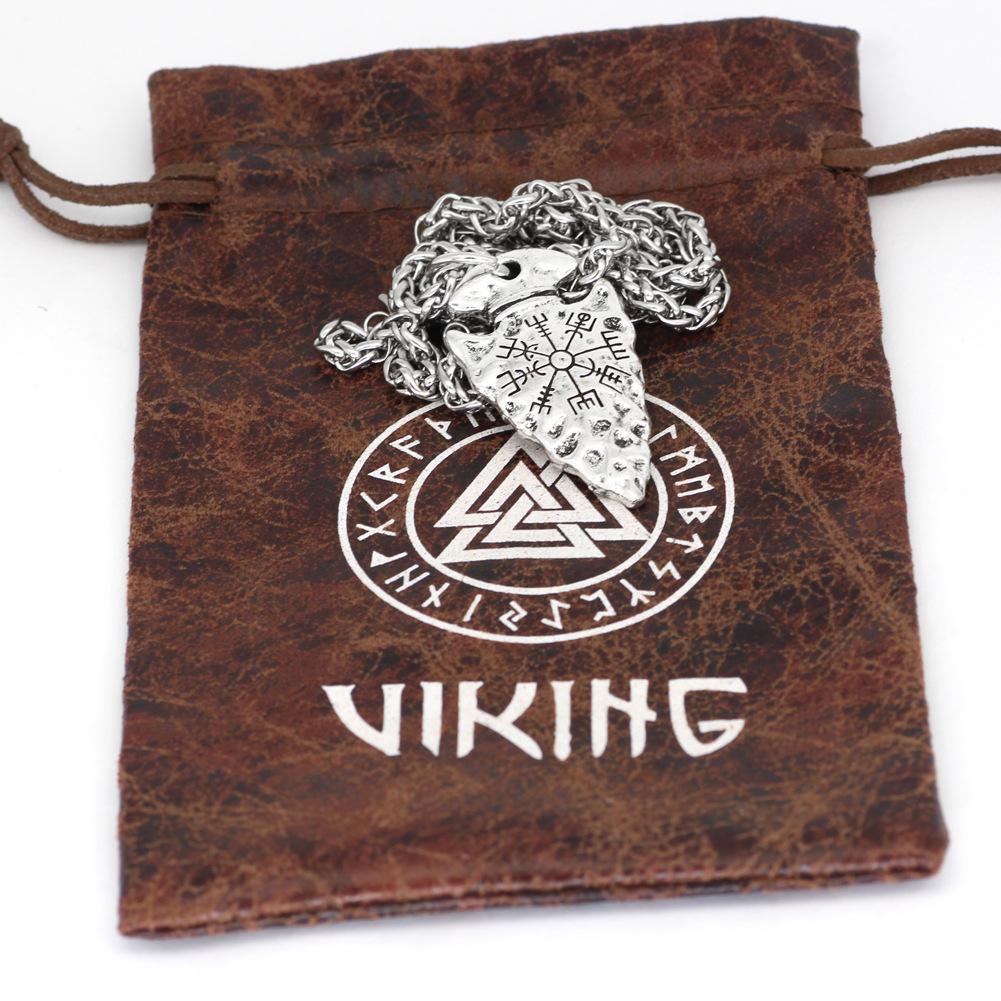 European-American Hip Hop Vegvisir Viking Pendant Necklace
