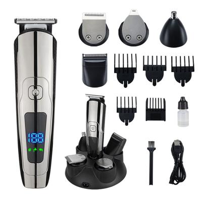Профессиональная машинка для стрижки волос, триммер для бороды для мужчин, регулируемая скорость, светодиодная цифровая машинка для стрижки волос, электрическая бритва