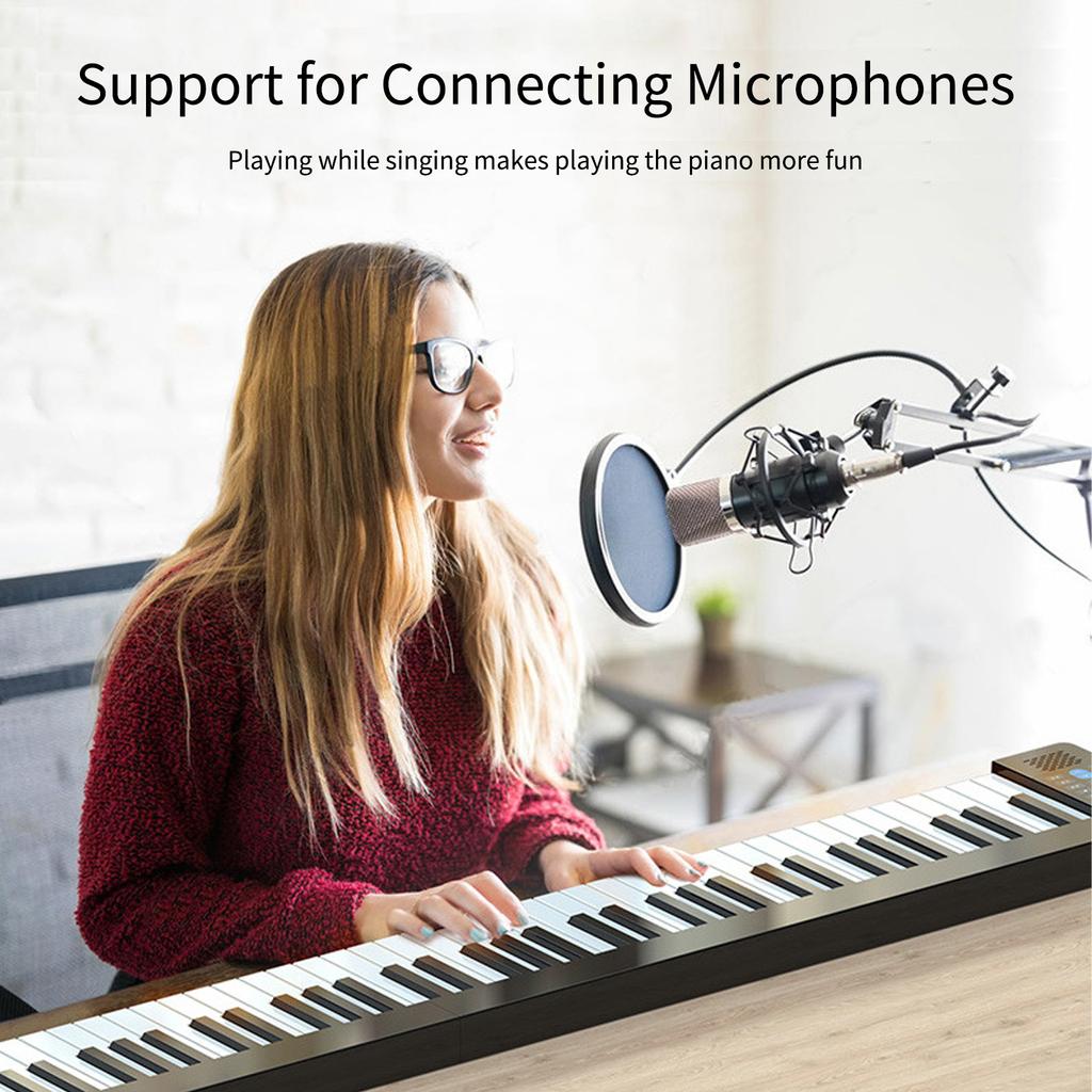 61-Key Foldable Electronic Piano Multifunctional Electronic Organ Folding Digital Piano 61 Keys