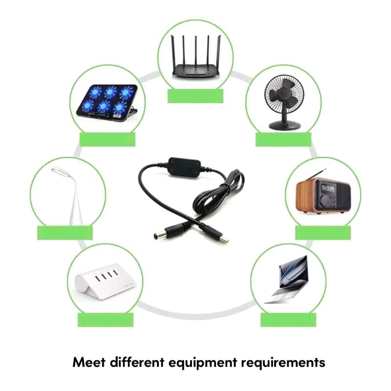 Адаптеры питания постоянного тока Wall PlugChargerPD5V-12V-20V to DC Current Power Cable Type C для ноутбуков