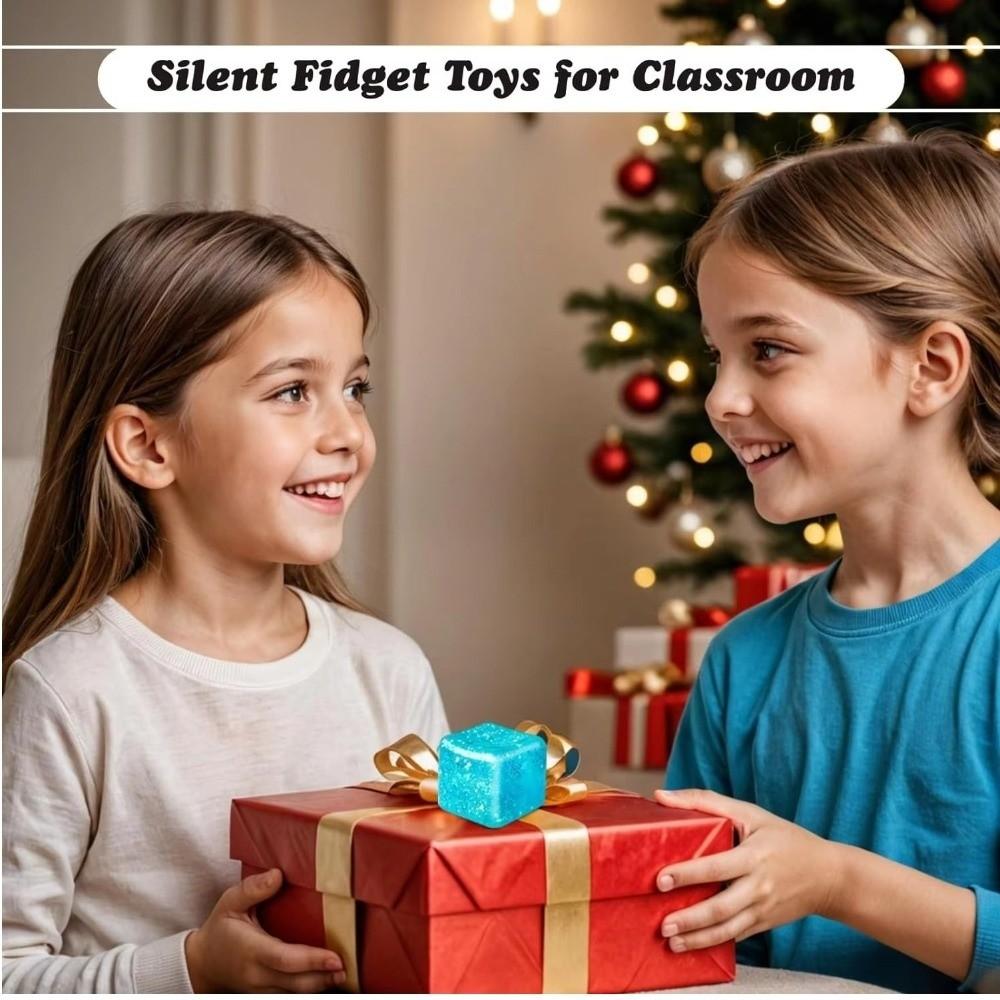 Glitter Ice Cube Squishy Toy Slow Rebound Cube Fidget Toy Pinch Toy Cube Squeeze Toy Kids Gifts
