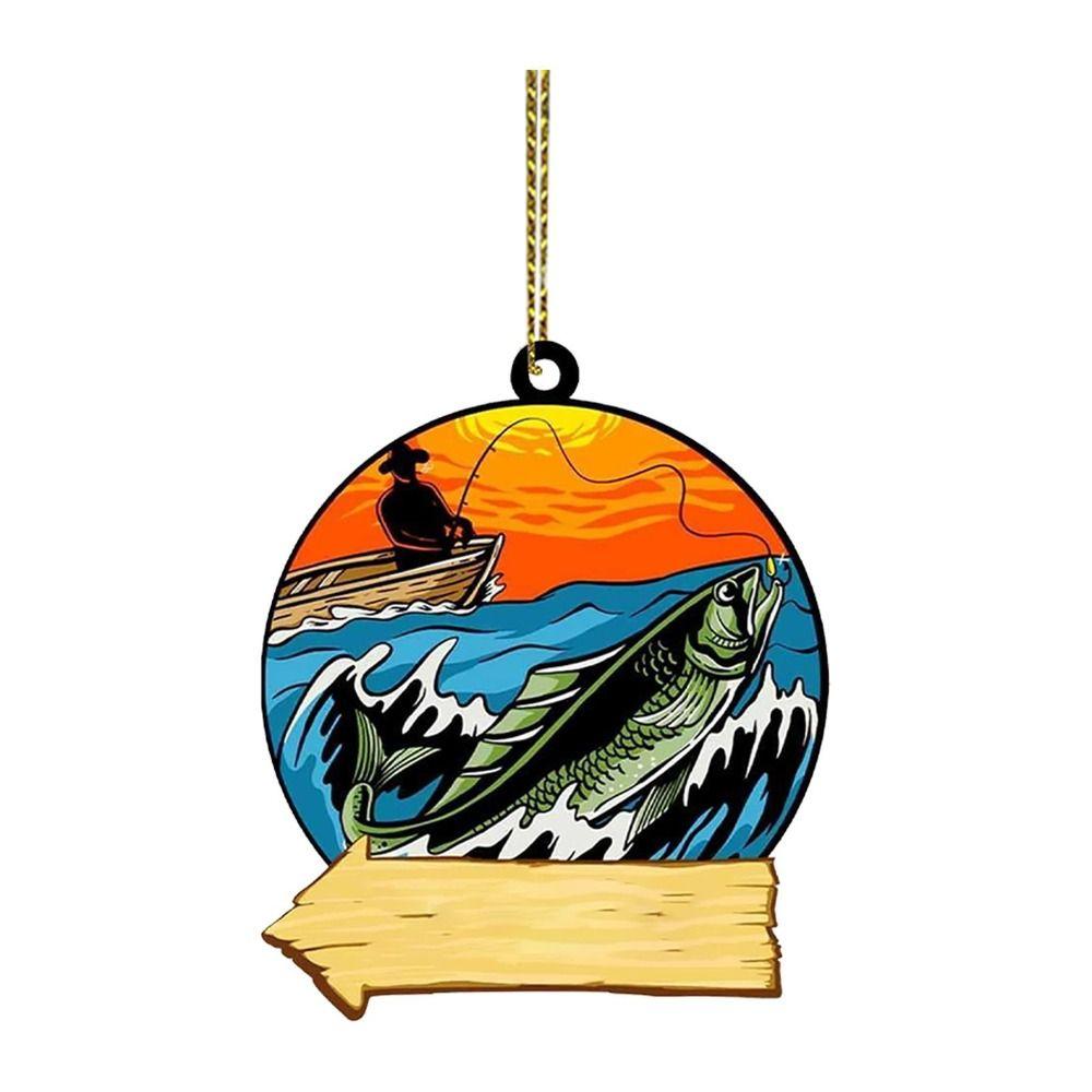 2D Рождественская подвеска в виде рыбы, акриловая подвеска в виде рыбы, акриловые украшения в виде рыбы, декор для вечеринки