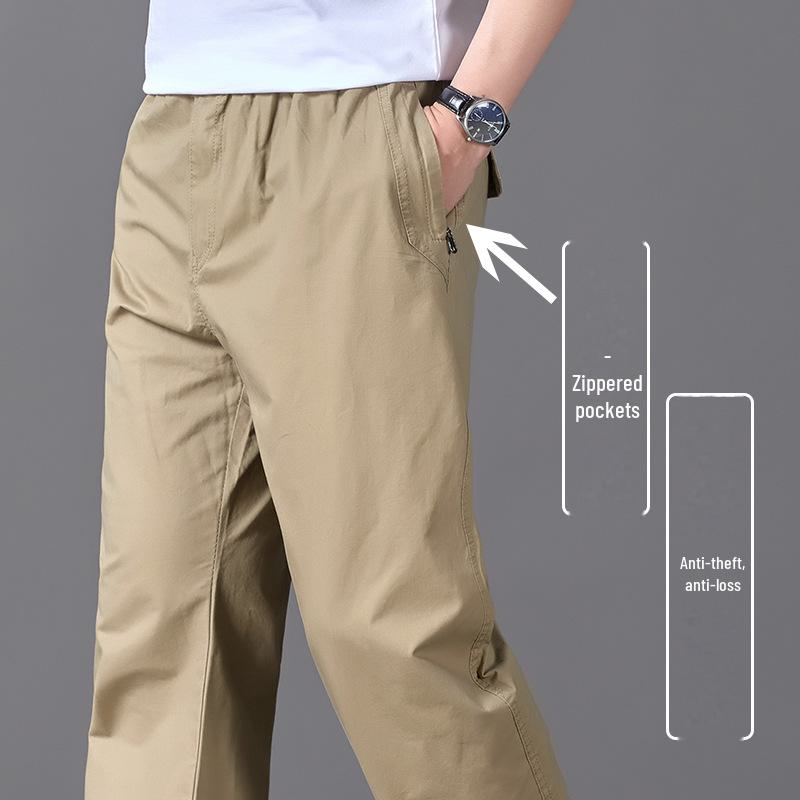 Мужские свободные комбинезоны большого размера весна/лето для мужчин среднего возраста. Повседневные, легкие и прямые спортивные брюки.
