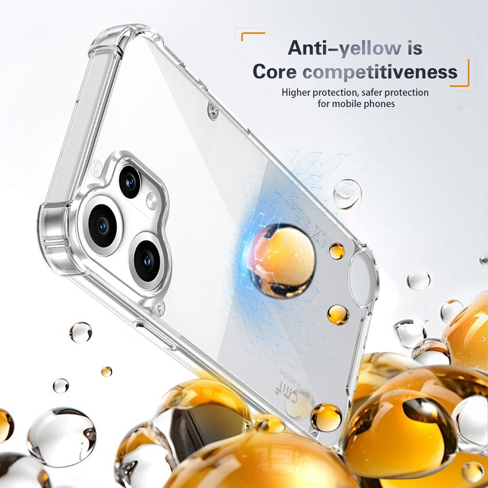 KEYSION Противоударный прозрачный чехол с четырьмя углами для Nothing CMF Phone 2 Pro 1 TPU+PC Прозрачная накладка на телефон для CMF Phone 1 2 Pro