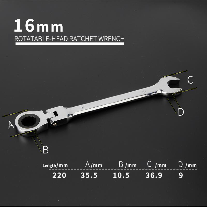 Многофункциональный набор ключей с трещоткой на 180 градусов, гибкие рожковые ключи для ремонта автомобилей, ручные инструменты, комбинированный гаечный ключ