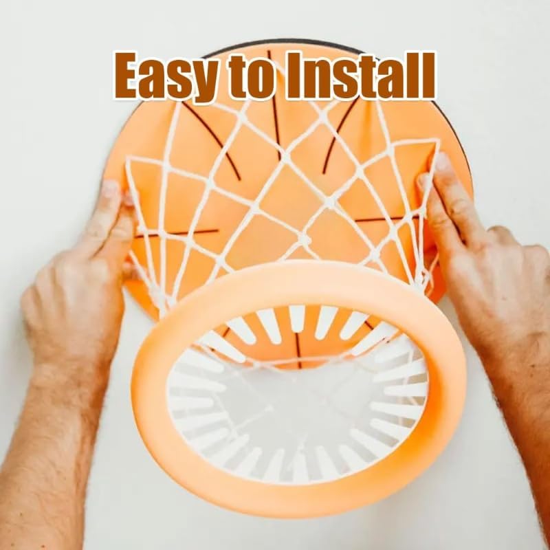 Hanging Indoor Ceiling Basketball Hoop Mini Basketball Goal with Soft Ball for Bedroom Office, Stress-Relieving Game for Adults
