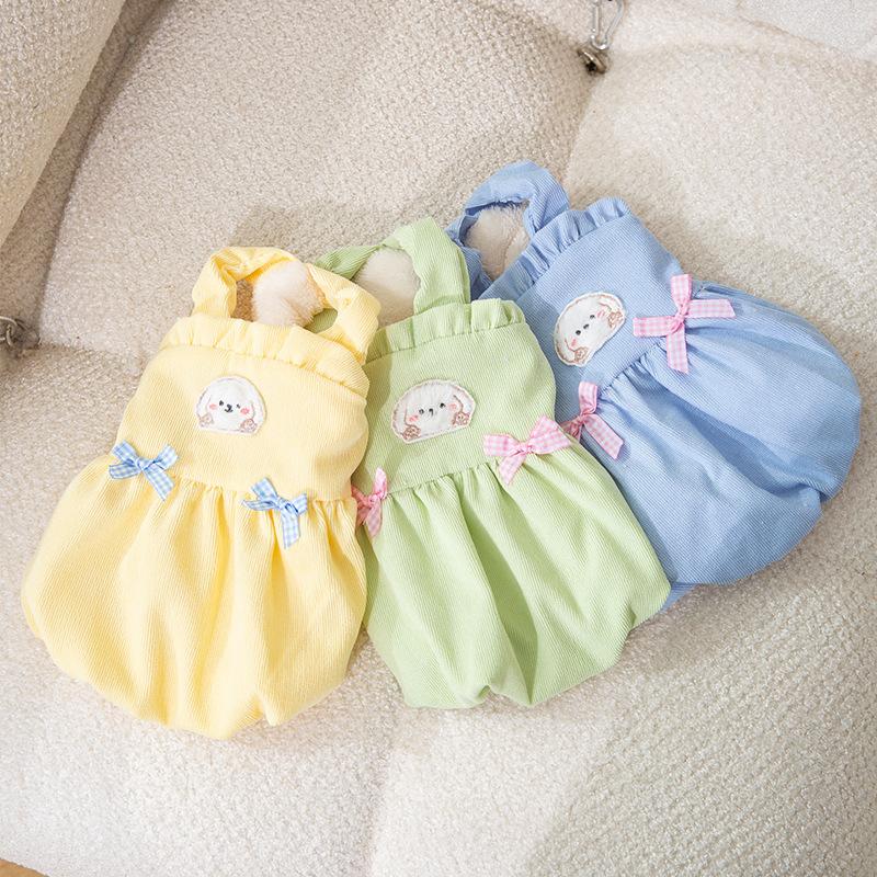 Corduroy Princess Style Dog Skirt Autumn Winter Cat Warm Sling Skirt Teddy Bear Pet Cat Clothes Cat Clothes Cat Dress