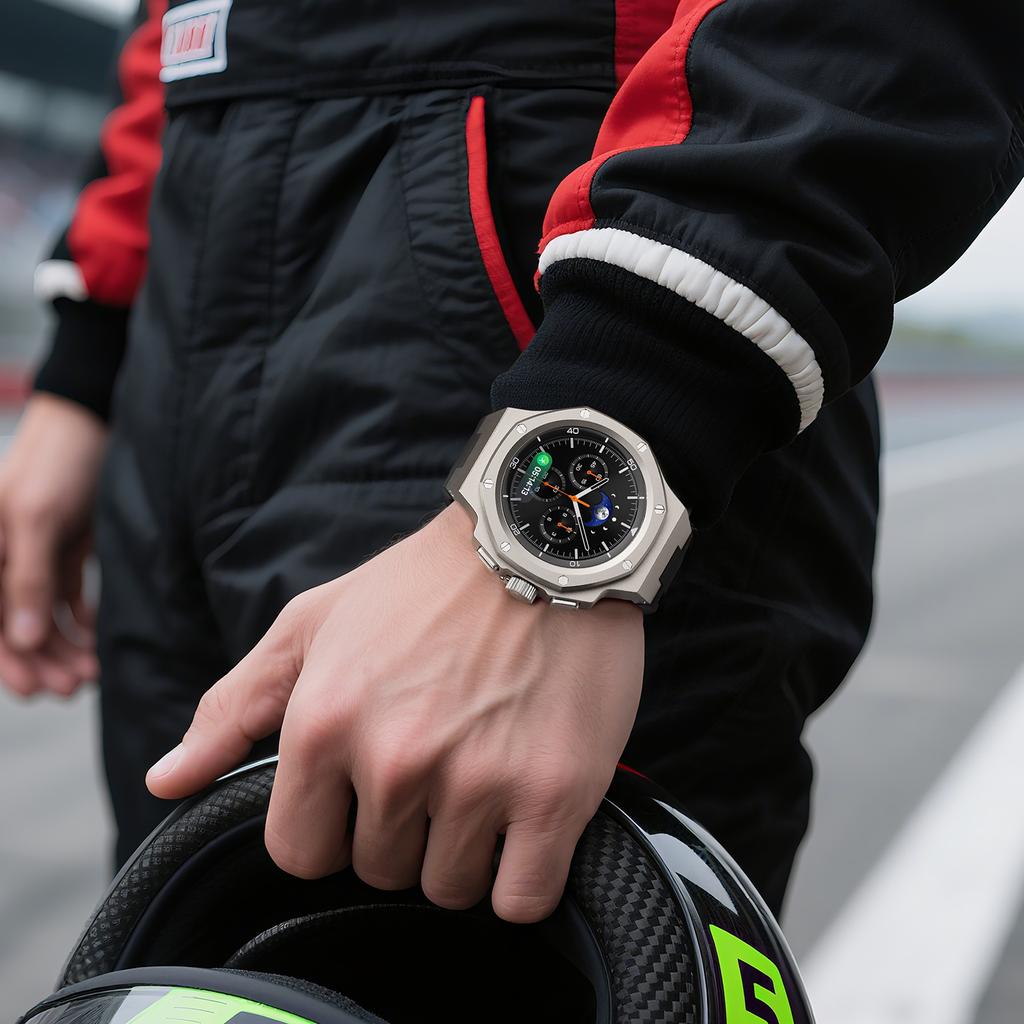 Металлический корпус Резиновый ремешок Для Samsung Watch 8 40 мм 44 мм 8Classic 46 мм Роскошный комплект для модификации Для Watch 8 Комплект для переделки Аксессуары
