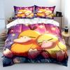Cartoon Psyduck Bedding Sets Exquisite Bed Supplies Set Duvet Cover Bed Comforter Set Bedroom Decoration Birthday Gift