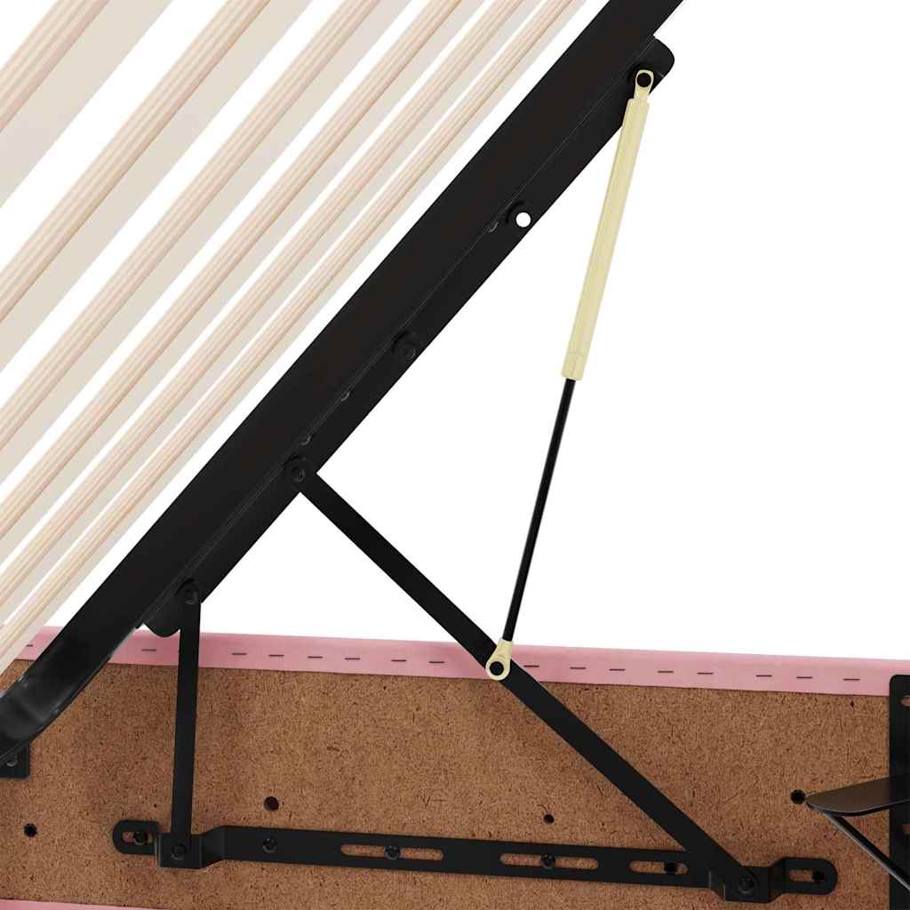 vidaXL Storage Bed with Mattress Pink 90 x 190 cm Velvet