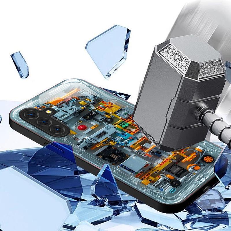 Креативный чехол из закаленного стекла с рисунком печатной платы для Samsung A35 A55 A54 A13 A03 A15 A25 A71 5G, жесткий ударопрочный защитный чехол