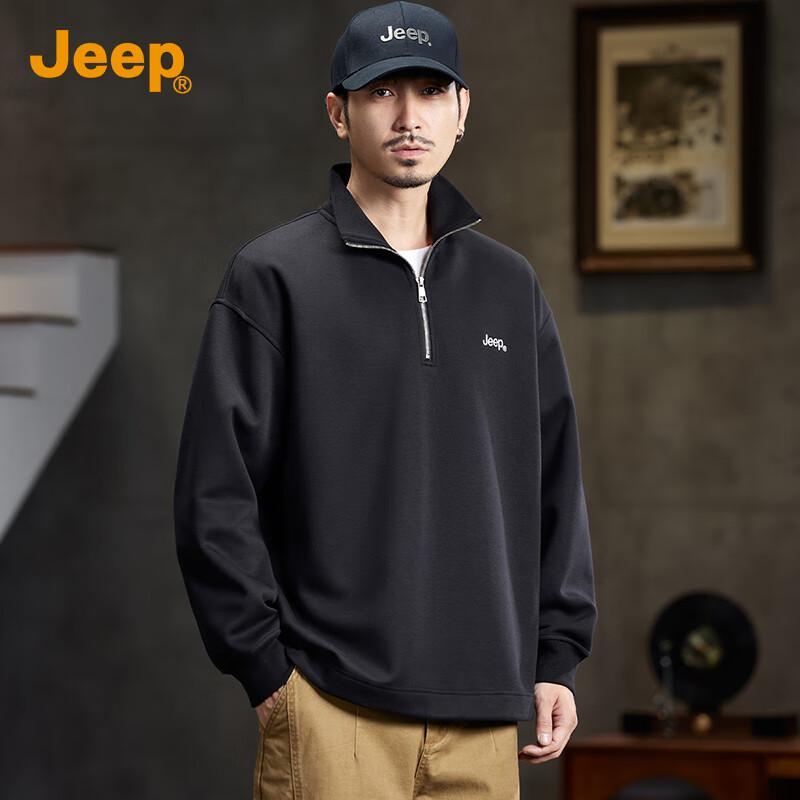 Jeep Мужская повседневная толстовка поло на полупуговицах