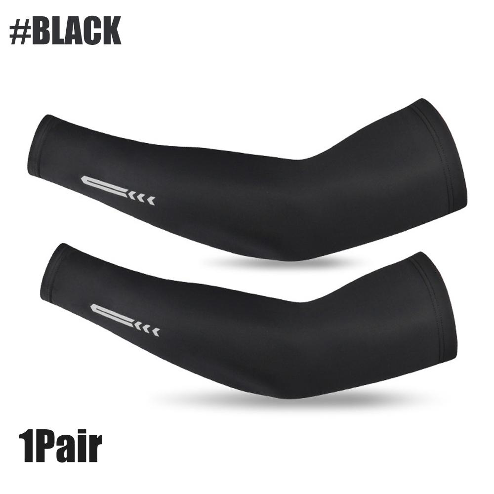 1 пара дышащих налокотников Ice Fabric с защитой от ультрафиолета для бега и охлаждения UPF 50 для фитнеса, баскетбола, спорта, велоспорта и активного отдыха