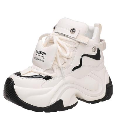 Модные высокие массивные женские кроссовки с внутренним увеличением из кожи повседневные женские туфли кроссовки на платформе женские кроссовки Zapatillas Mujer